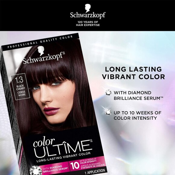 Schwarzkopf Color ULTÎME Permanent Hair Color, 1.3 Black Cherry - Picture 5 of 5